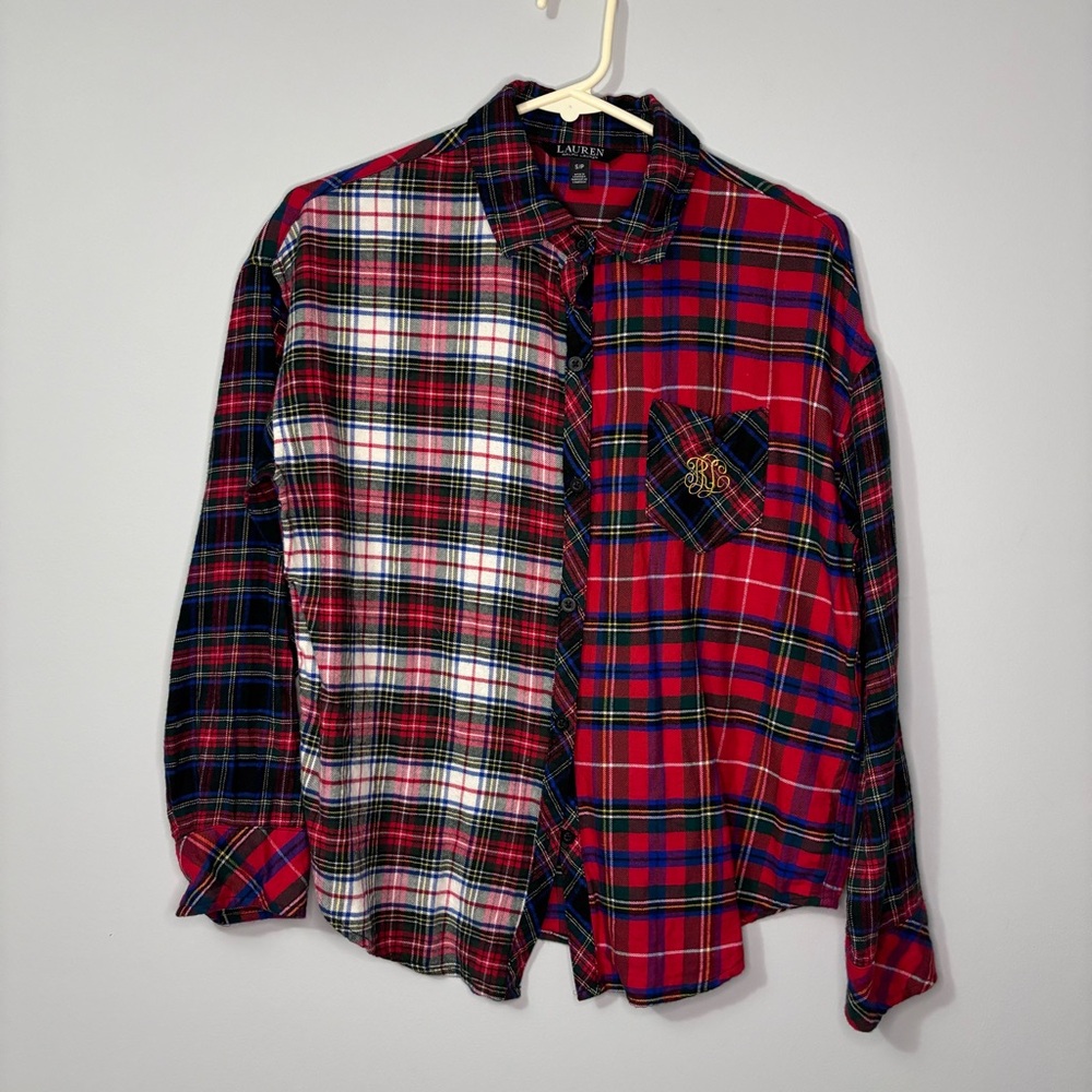 Lauren Ralph Lauren Multi Check Pattern Button Up Shirt